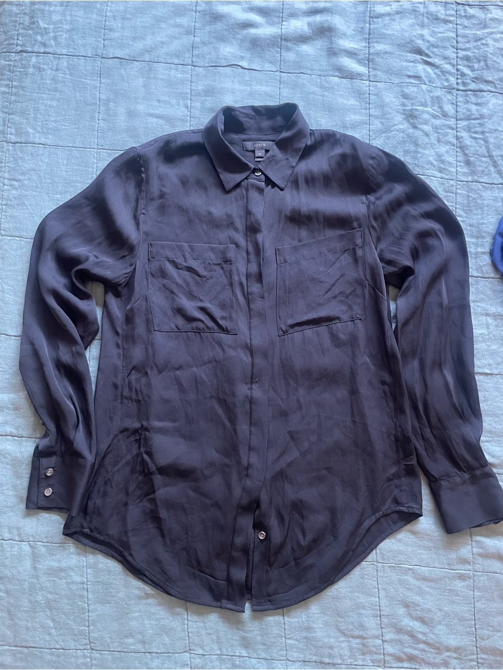 Black silk J.CREW button up long sleeve blouse🖤🖤🖤